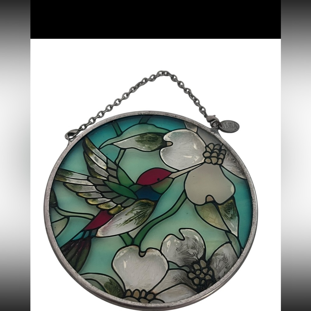 Amia 5905 Stained Glass Hummingbird Art Piece